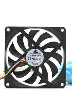 喏尼 9015 9CM 双滚珠 12V 0.12A PWM温控静音风扇 AFB0912LB