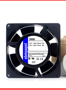 德国ebmpapst 3906/3906M/ 3906L 9225 115VAC9/11W散热风扇