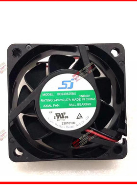 SJ SD240625BH/BU/BF 6025 24V 0.27A 2线变频器双滚珠散热风扇