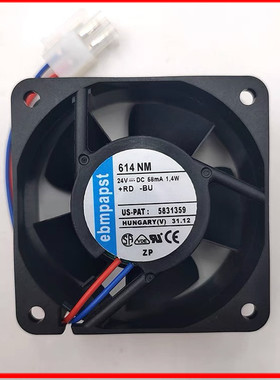 ebmpapst typ614NM 24v 58mA 1.4W 6025 变频器6厘米轴流散热风扇