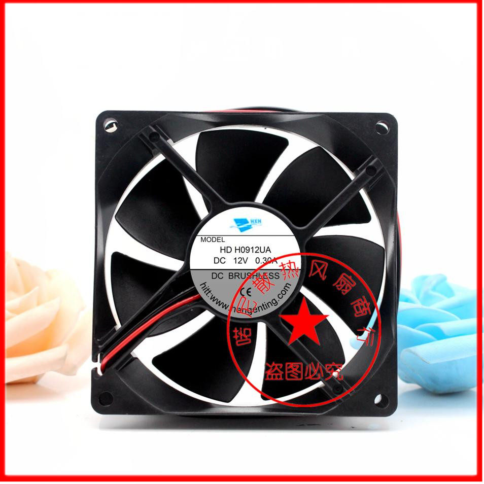 HXH HDH0912UA DC12V 0.30A 2线 9025 9CM 变频器机箱散热风扇
