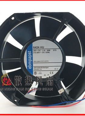 6424HU [FAN 24VDC 172X150X51MM IP68] ebmpapst风扇 1.1A 26W