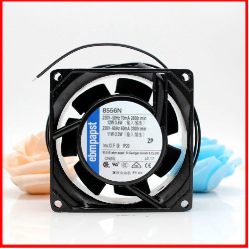 ebmpapst 8556N 全新 德国 8038 230V全金属散热风扇 8CM轴流风扇