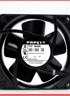PAPST220V 18W12038 12CM全金属耐高温烤箱交流散热风扇TYP 4650N