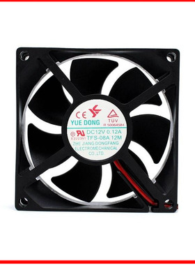 全新悦动YUE DONG TFS-08A12M 12V 0.12A 8025 静音机箱散热风扇