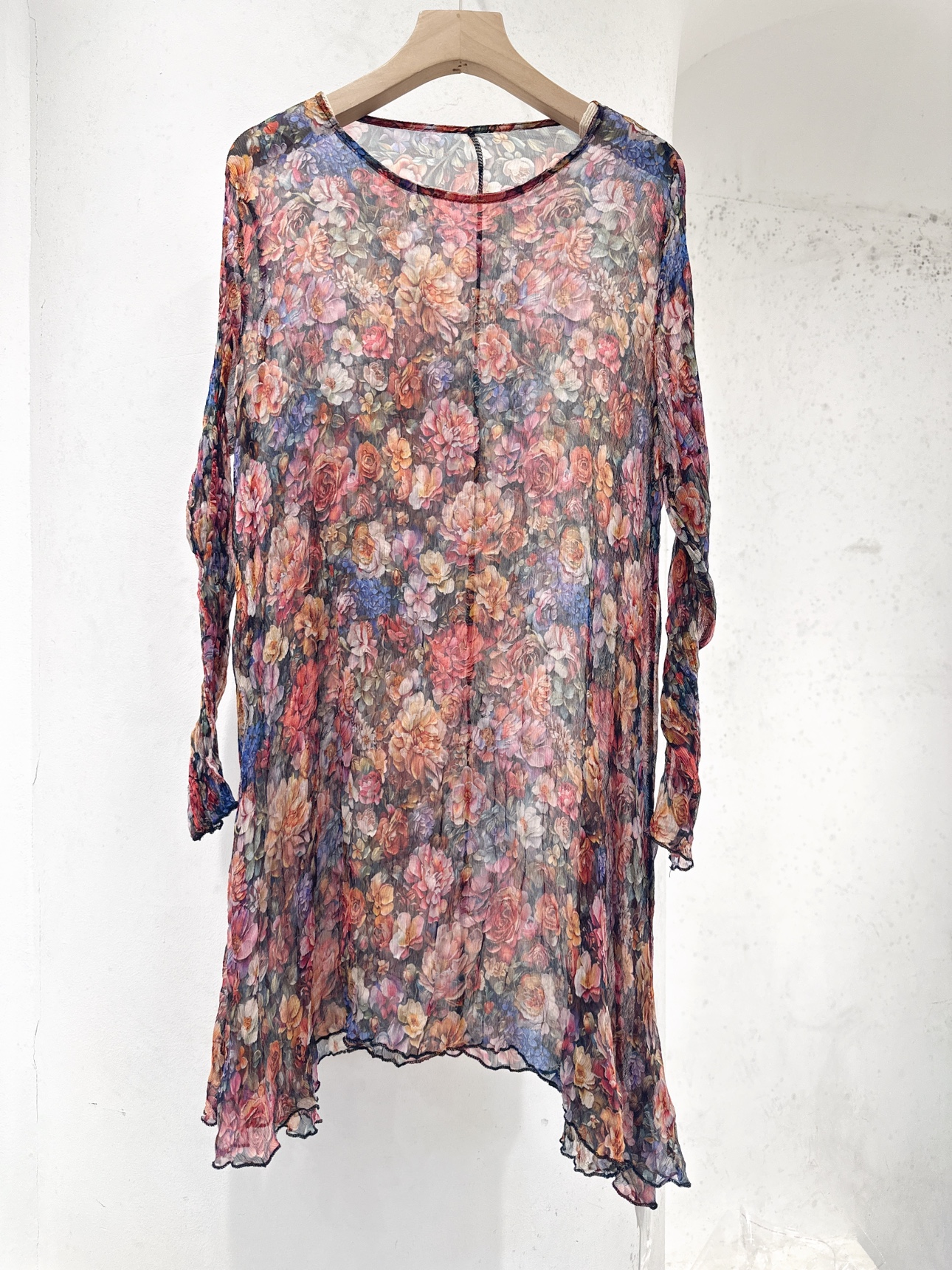 璞变2026春夏新款真丝印花上衣100%桑蚕丝套头衫大码女装宽松衬衫