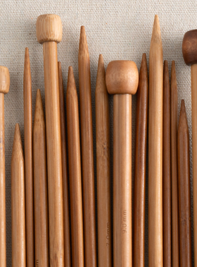 碳化竹针手工编织围巾工具毛衣针单尖双尖棒针直针