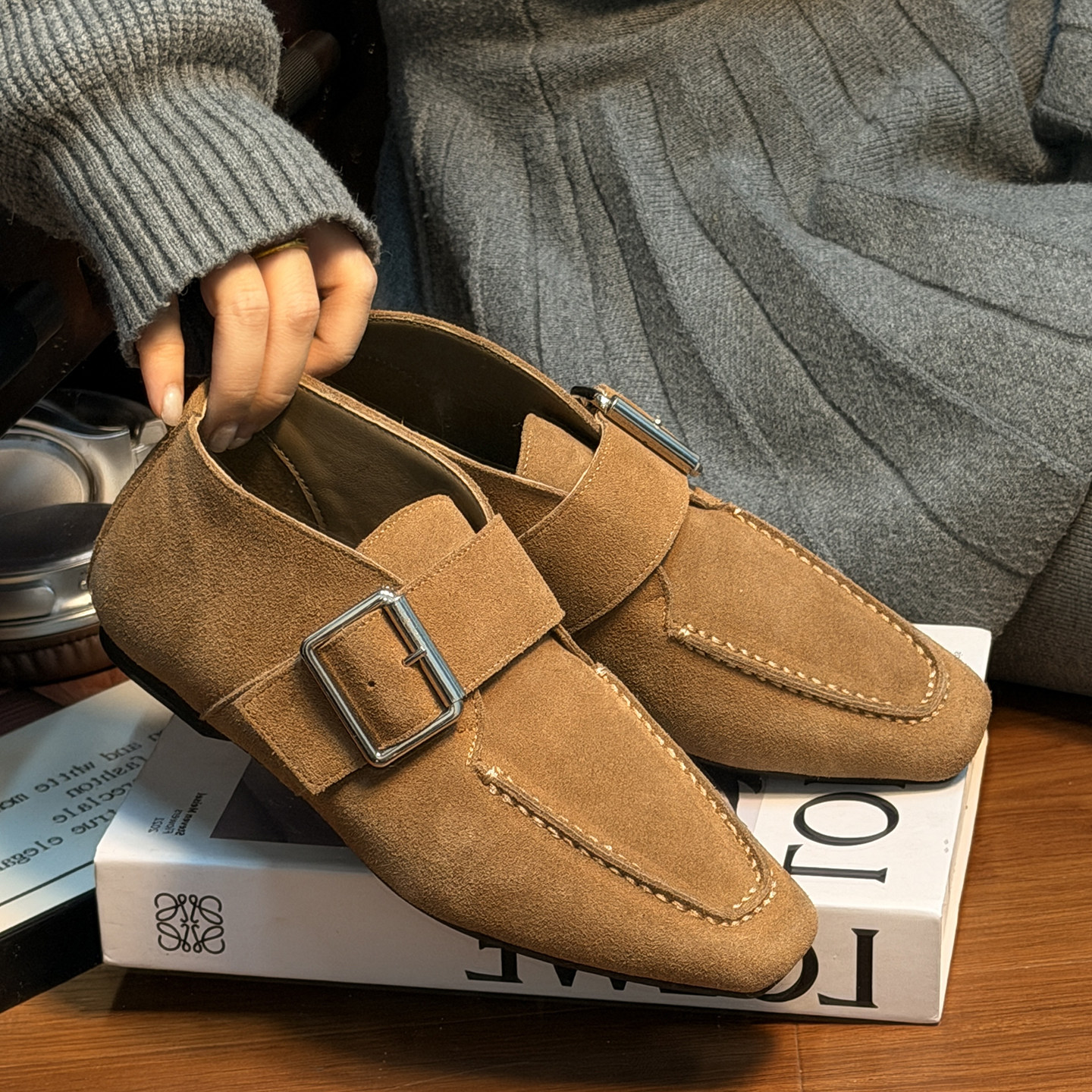 磨砂真皮复古方头平底小皮鞋女百搭小众设计德比鞋乐福鞋休闲单鞋,女鞋,深口单鞋,淘宝优惠券,粉丝福利购,淘宝优惠卷