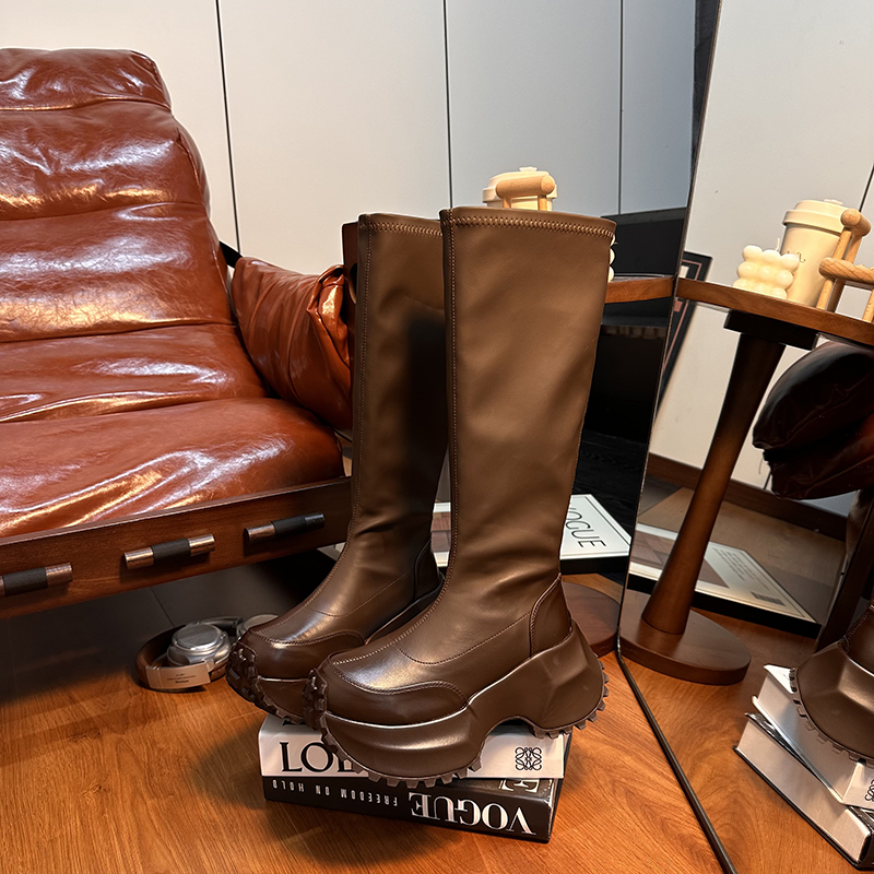 欧货真皮厚底马丁靴女英伦风