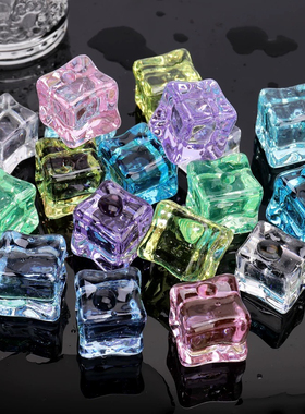 18x18diy亚克力仿真冰块拍照摄影道具蓝色冰块鱼缸装饰品配件