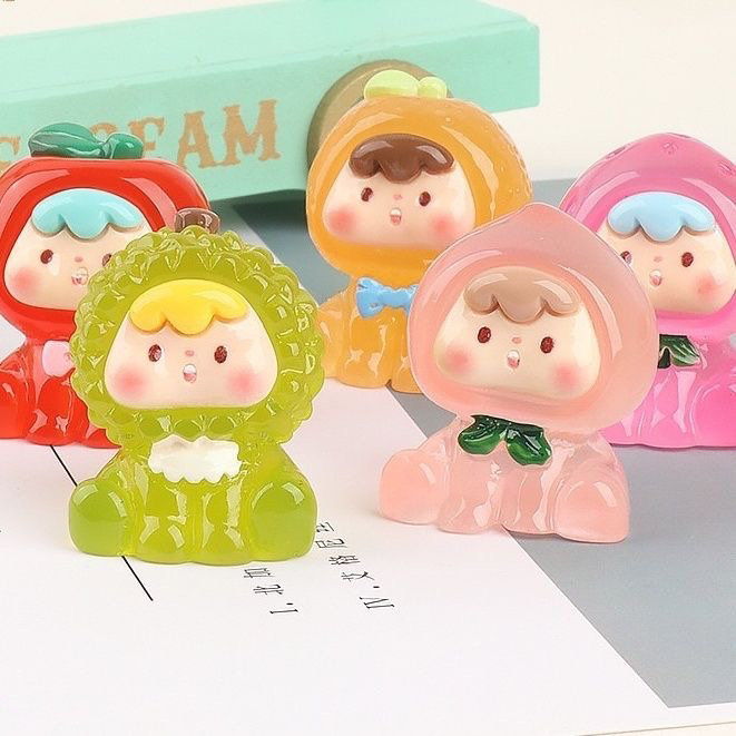 夜光立体水果崽崽diy饰品配件钥匙扣汽车摆挂件童趣手玩把件