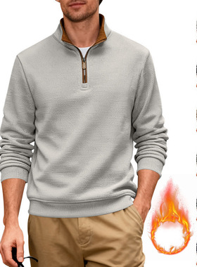 Button-down casual business hoodie立领休闲商务卫衣男加绒上衣