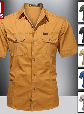 Short sleeve cotton tooling loose shirt 短袖纯棉工装宽松衬衣