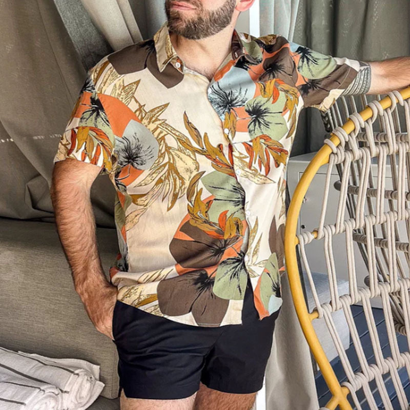 欧美双层简约时尚短袖衬衫