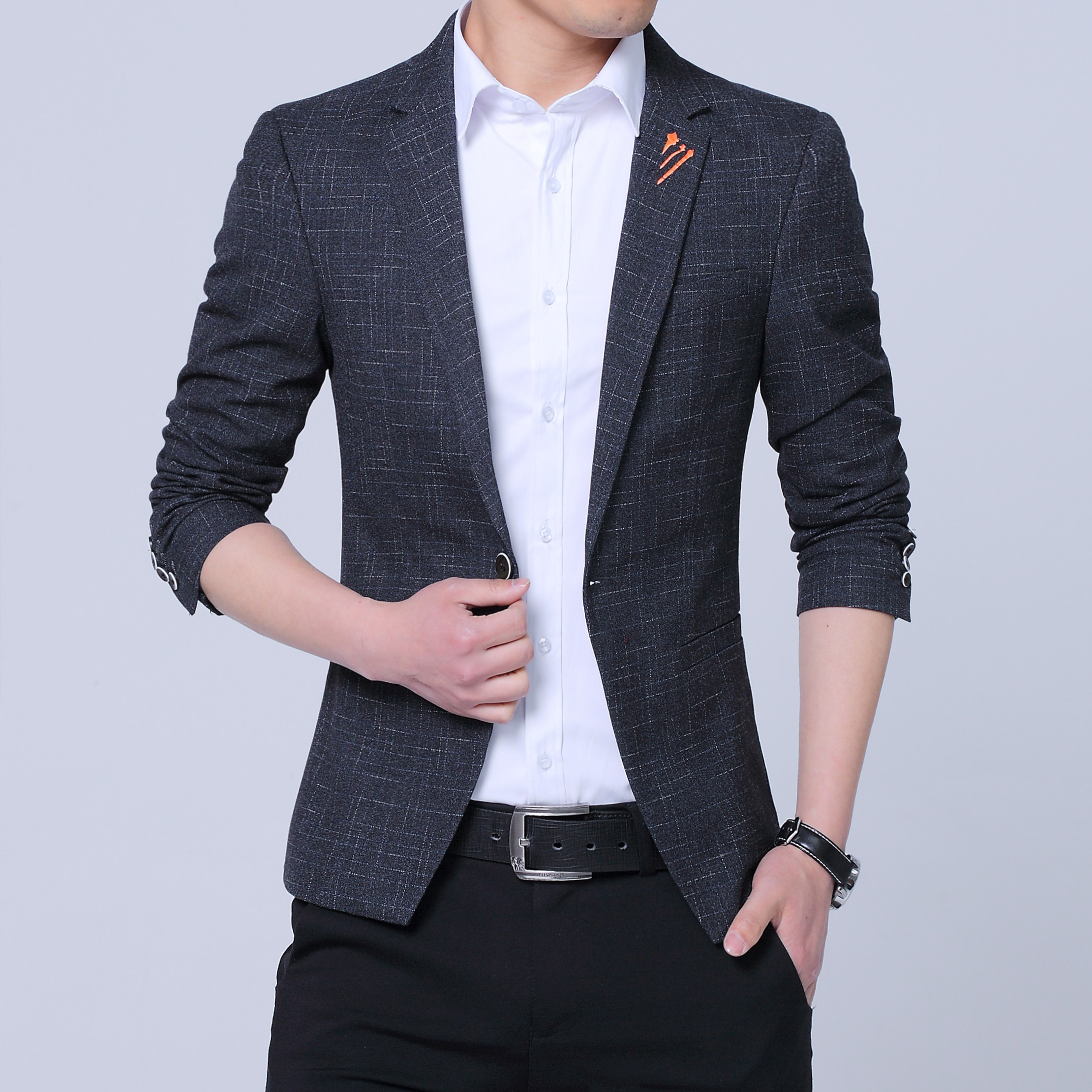 s18修身正装西装青年外套春秋装男士中年休闲小西服单西上衣服