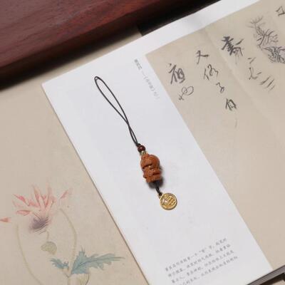 直销卡通动漫猫手机挂件配件配饰红木质情侣吊坠礼品
