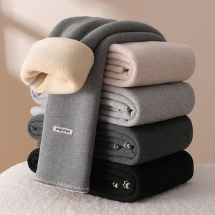 洋气女宝宝一体绒棉裤 外穿纯棉保暖裤 加绒加厚儿童冬款 女童打底裤