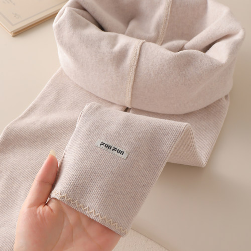 小脸彤红女童纯棉薄绒中厚打底裤