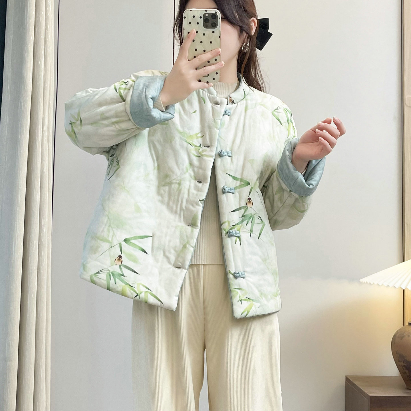 新中式国风复古盘扣双面穿棉服