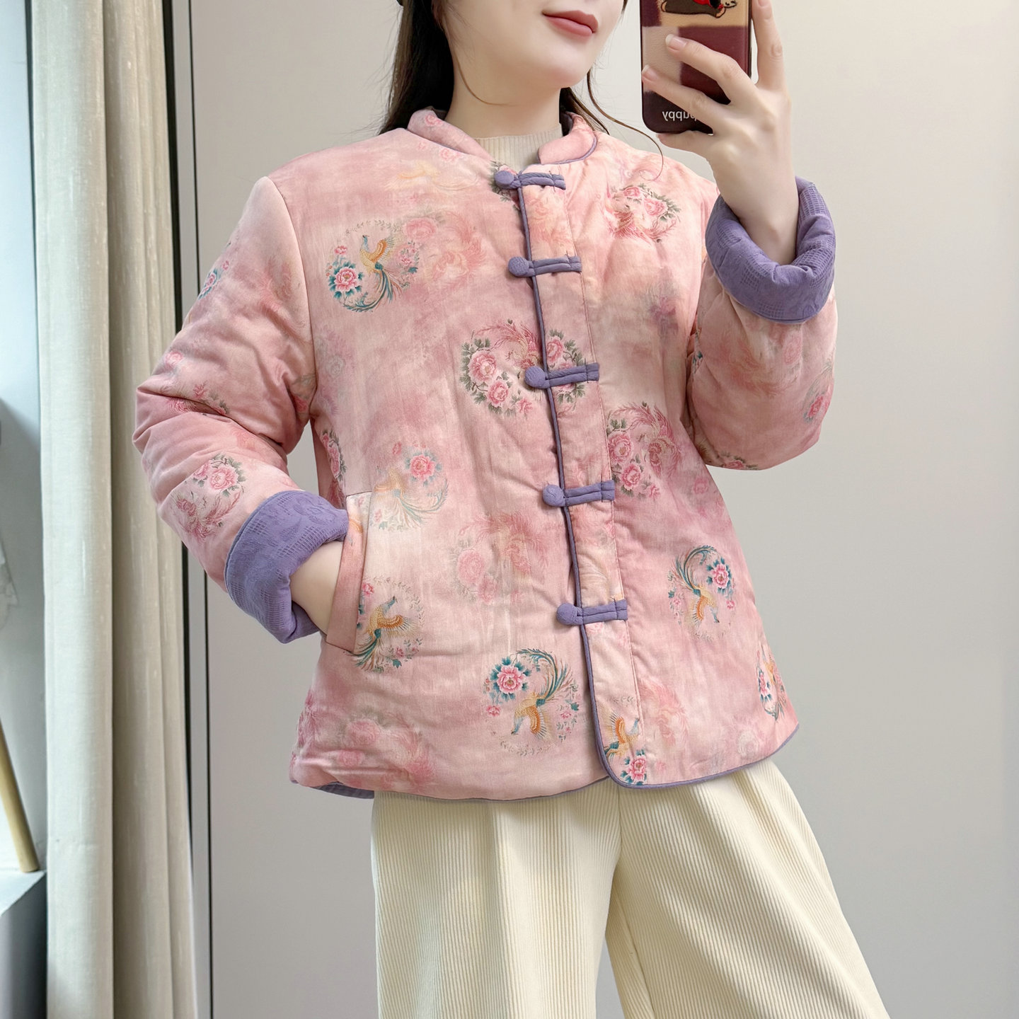 新中式风复古国风立领盘扣棉服