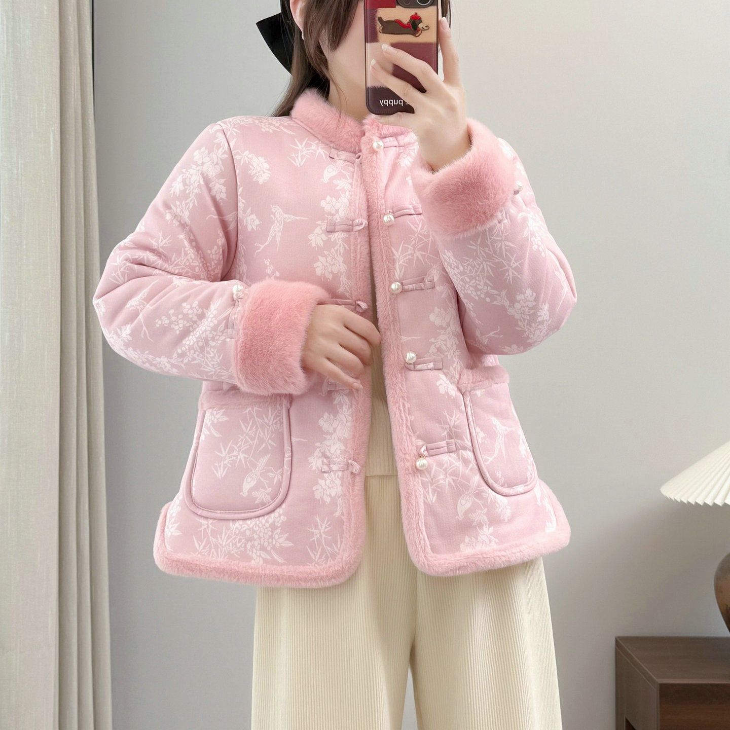 新中式国风粉色保暖花棉袄女2025冬新款复古盘扣加绒加厚棉服外套,女装/女士精品,棉衣/棉服,淘宝优惠券,粉丝福利购,淘宝优惠卷