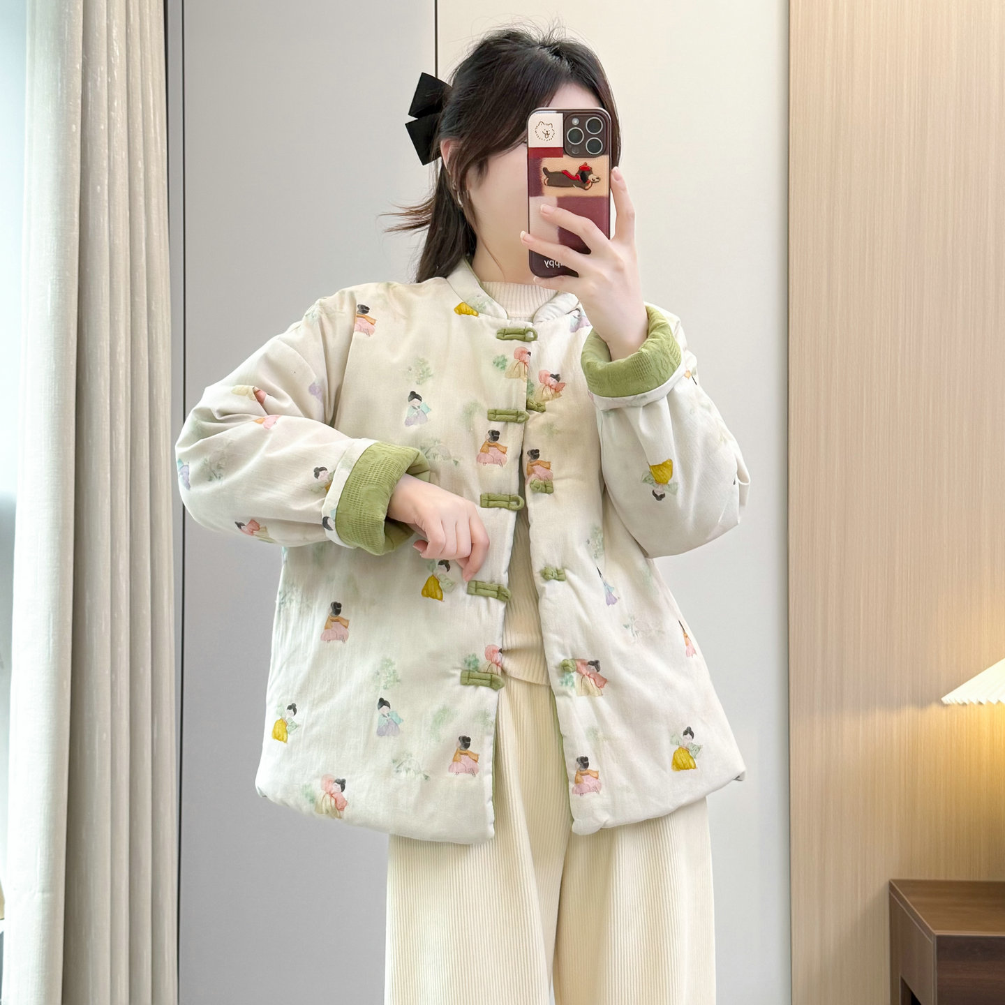 新中式文艺复古双面穿棉服外套女