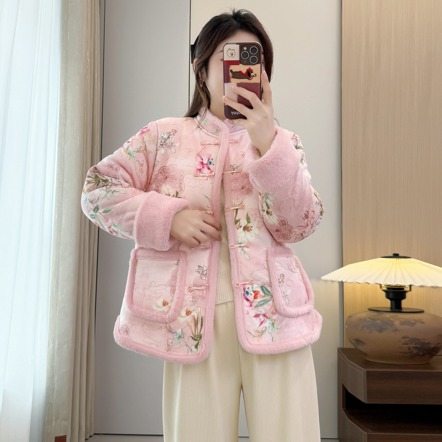 新中式国风盘扣加绒加厚棉服