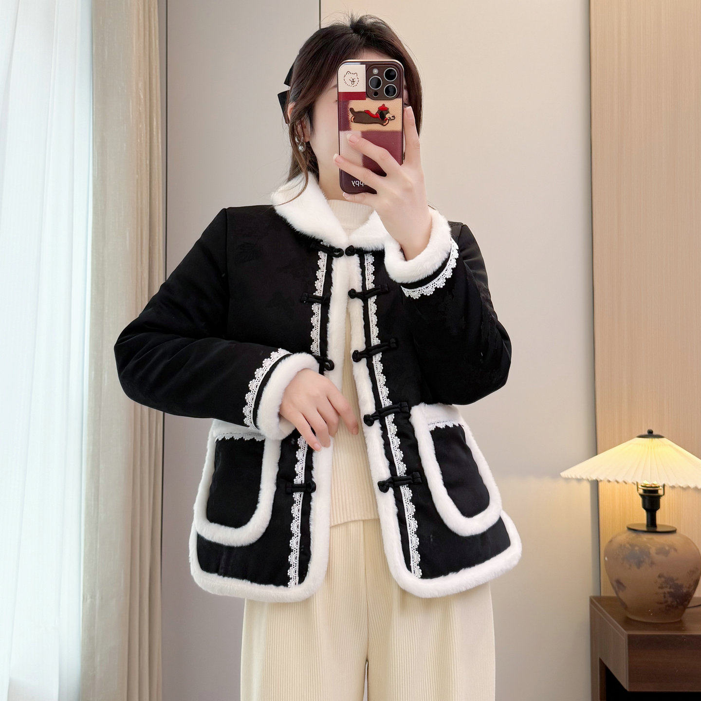 中国风国风复古盘扣加厚保暖棉服女2025冬季新款毛绒领厚棉袄外套,女装/女士精品,棉衣/棉服,淘宝优惠券,粉丝福利购,淘宝优惠卷