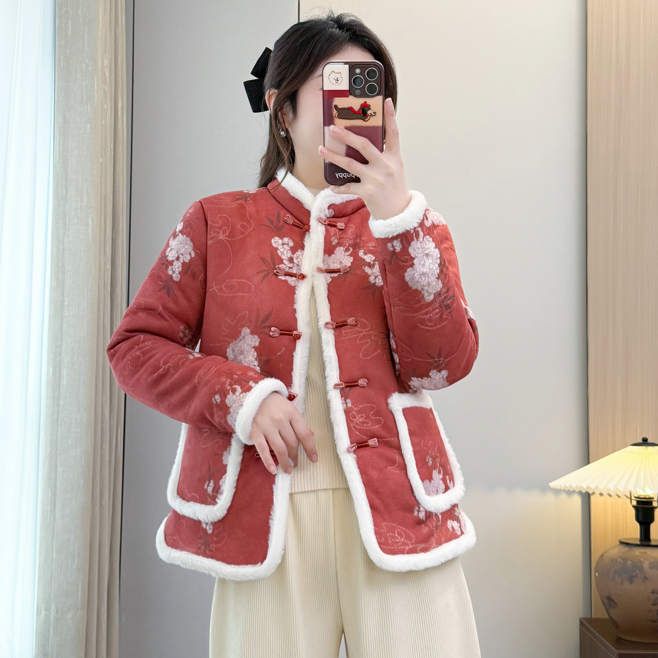 新中式国风盘扣加绒加厚棉服外套