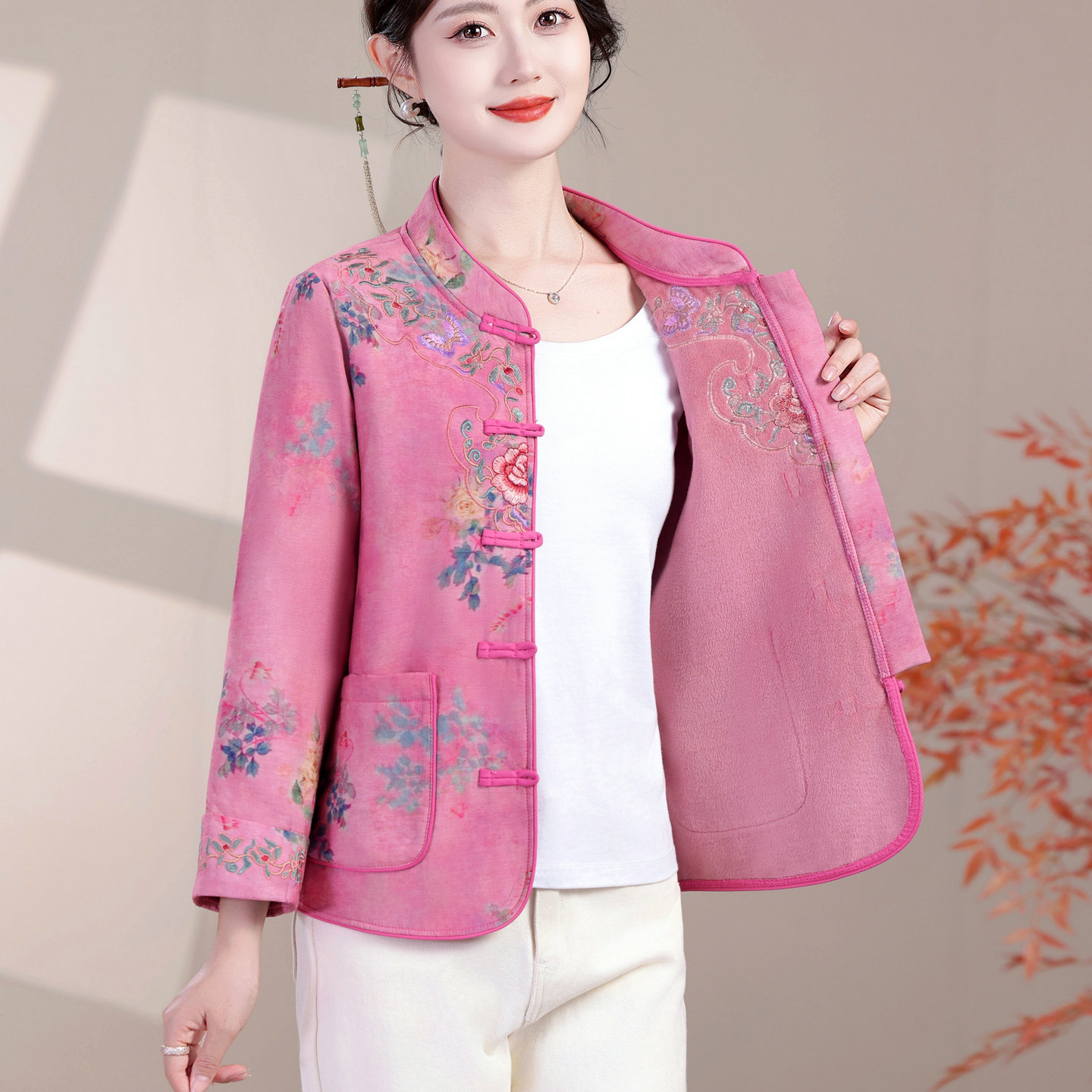 新中式国风复古提花刺绣短外套
