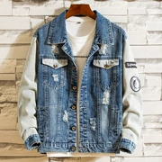 Áo khoác nam mùa xuân và mùa thu 2019 áo khoác denim mới thương hiệu nam triều lỏng phiên bản Hàn Quốc của xu hướng quần áo đẹp trai giản dị - Mùa xuân