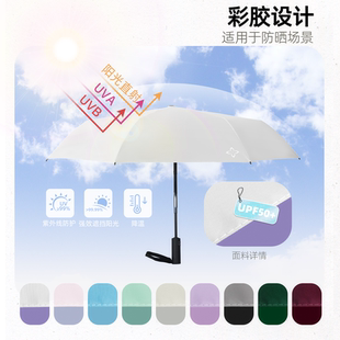 LILAC-紫丁香25新款彩胶防晒伞全自动晴雨伞防紫外线太阳伞礼品伞