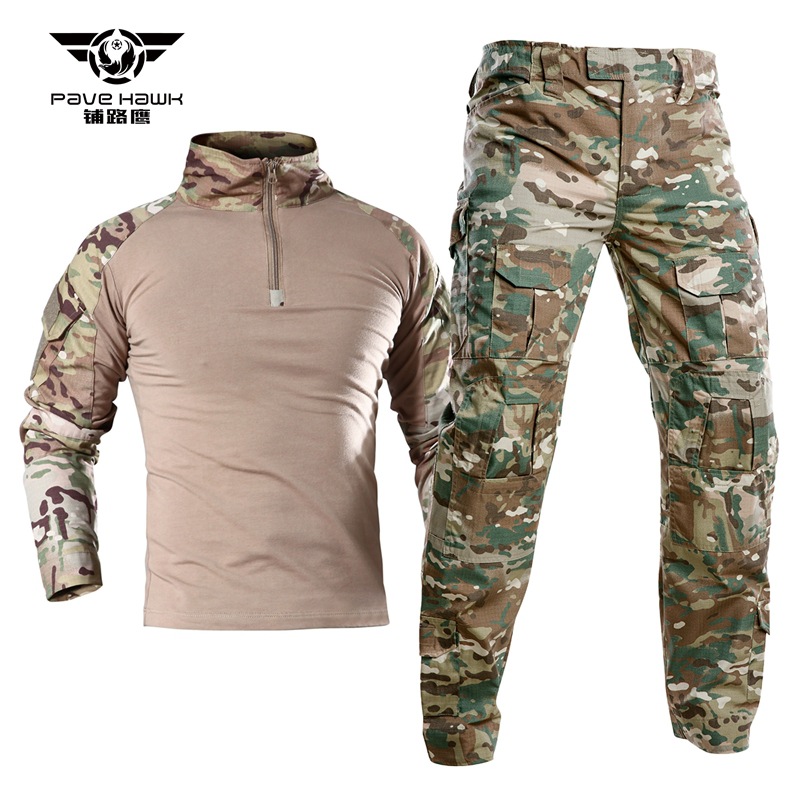 铺路鹰训练迷彩蛙服长袖T