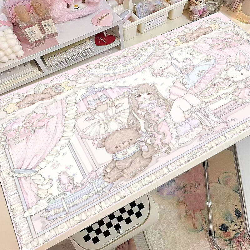 紫菡可爱皮革防水防油少女心桌垫