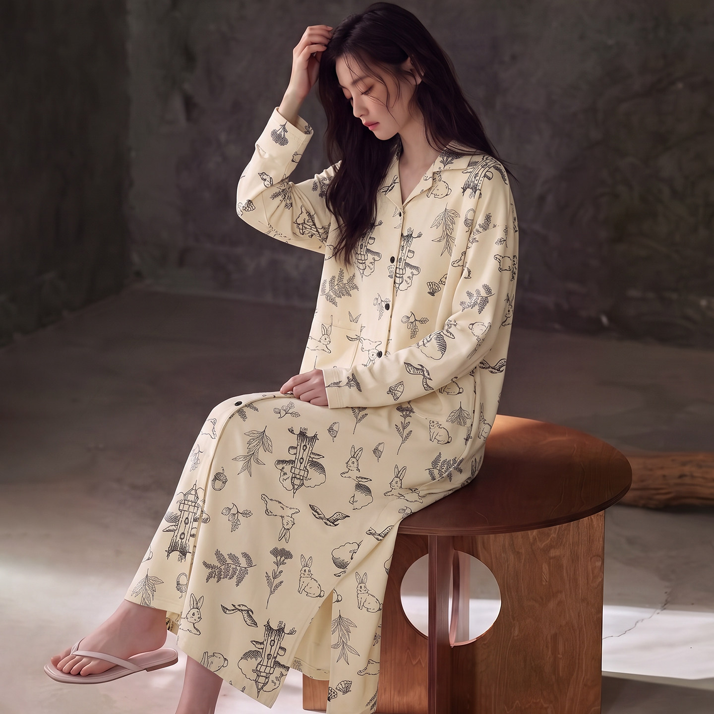 卡之恋纯棉女睡裙新款