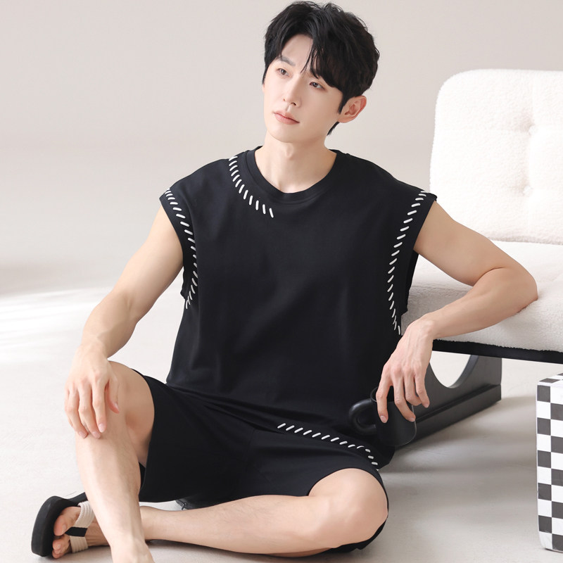 卡之恋男士夏季睡衣2026新款纯棉薄款背心短裤套装无袖睡裤家居服,女士内衣/男士内衣/家居服,睡衣/家居服套装,淘宝优惠券,粉丝福利购,淘宝优惠卷