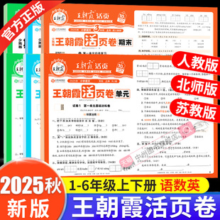 2025秋上册王朝霞试卷活页单元 卷同步专项冲刺小学一二三四五六年级上下册语文数学英语人教苏教北师活页默写计算王朝霞期末活页卷