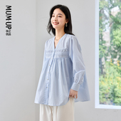 孕之优品娃娃衫 孕妈高级穿搭条纹衬衫 孕妇上衣春夏孕妇装 2026新款