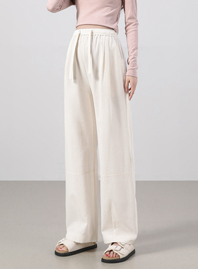 孕之优品孕妇裤夏季薄款外穿2026新款白色无托腹宽松孕妇阔腿裤女