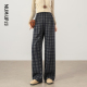新品 无托腹抽绳保暖直筒孕妇裤 孕妇复古格子裤 阔腿裤 秋冬 冬季