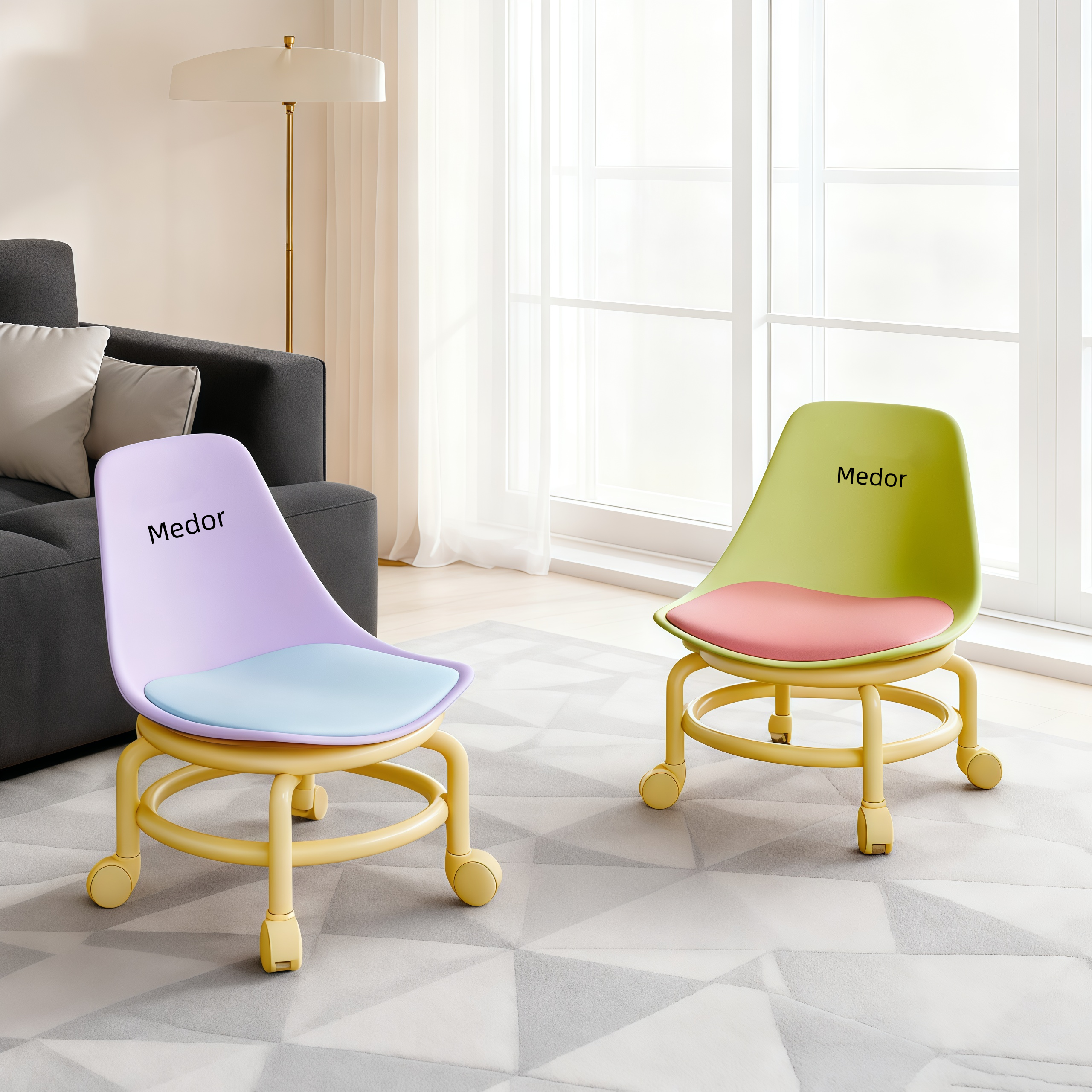 万向轮小凳子家用滑轮矮凳