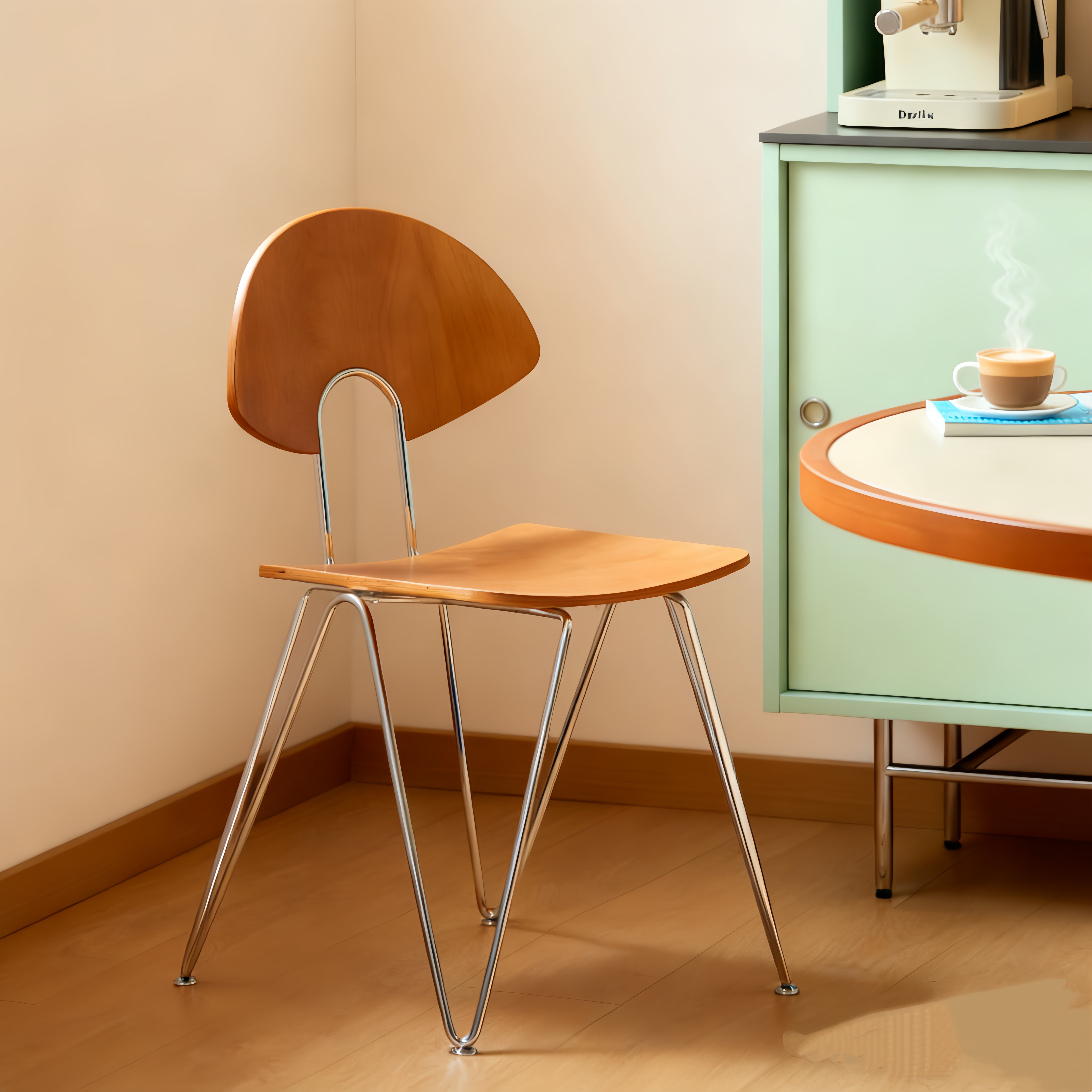 中古风实木复古靠背餐椅