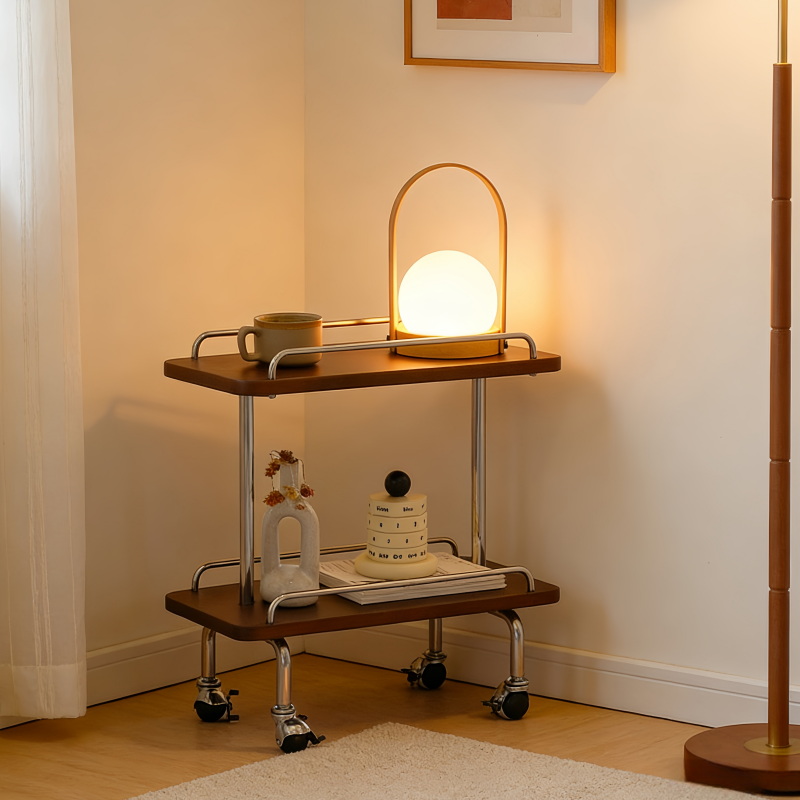 中古移动沙发边几推车家用床头柜置物架客厅多层收纳架带轮小推车