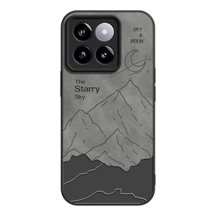 圆月弯月适用小米14手机壳小米13pro新款男士Mi米civi2/3/4pro保护套ultra镜头u全包12x防摔mix4/10s/12spro