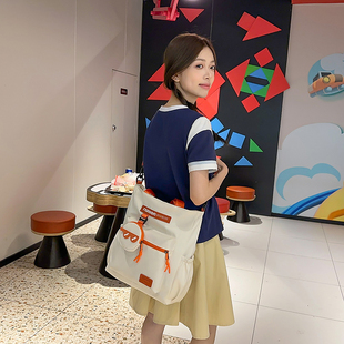 手提袋学生拎书包补习袋斜挎包初中男款高中生书包男孩补课包单肩