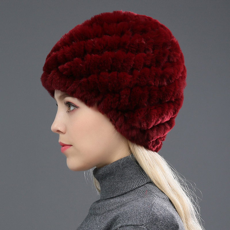 中老年獭兔毛帽子女秋冬天奶奶加厚保暖护耳妈妈老太太婆婆皮草帽