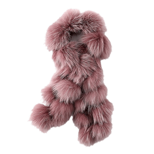 新款韩版狐狸毛围巾女冬季多球球皮草围脖双面加厚保暖时尚毛领子