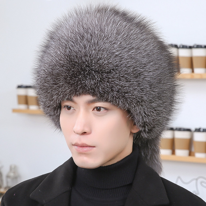 狐狸毛帽子男冬天貉子毛蒙古东北大皮帽保暖皮草女真皮护耳包头帽