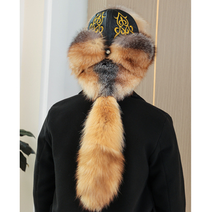 狐狸毛帽子男女沙夫卡特款帽子图马克冬季保暖皮草帽子ufc雷锋帽