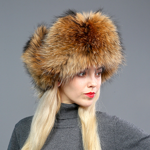 狐狸毛雷锋帽子男女冬季加厚保暖护耳防寒皮毛一体皮草东北滑雪帽